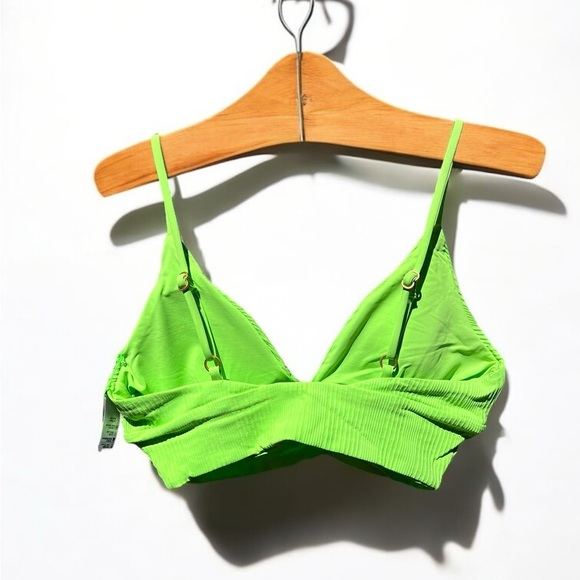 🌻L*Space Winnie Cucumber Green Pointelle Rib Bikini Top Size Large $114 Retail - Picture 5 of 10
